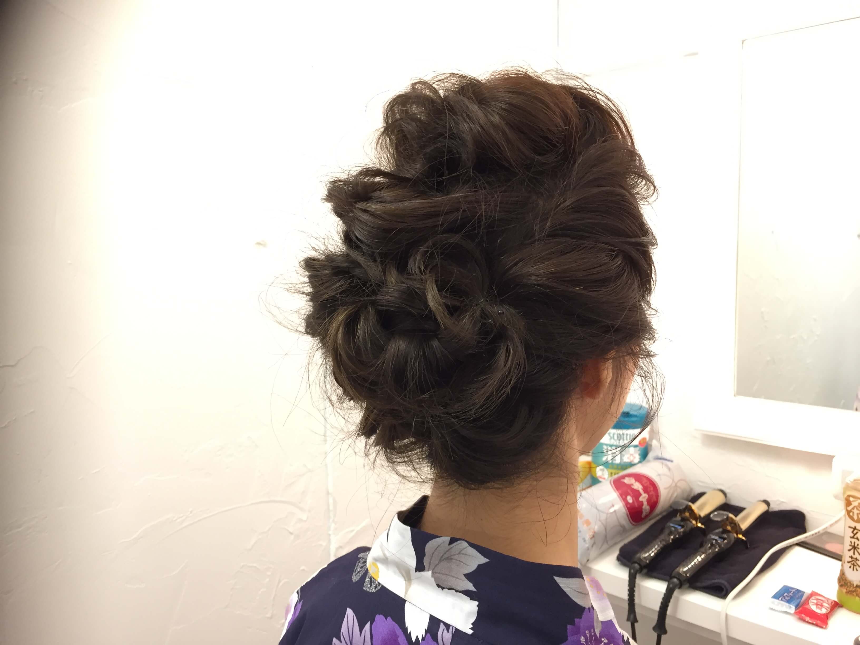 日本髪に見えるヘアアレンジ 中野comaヘアセット